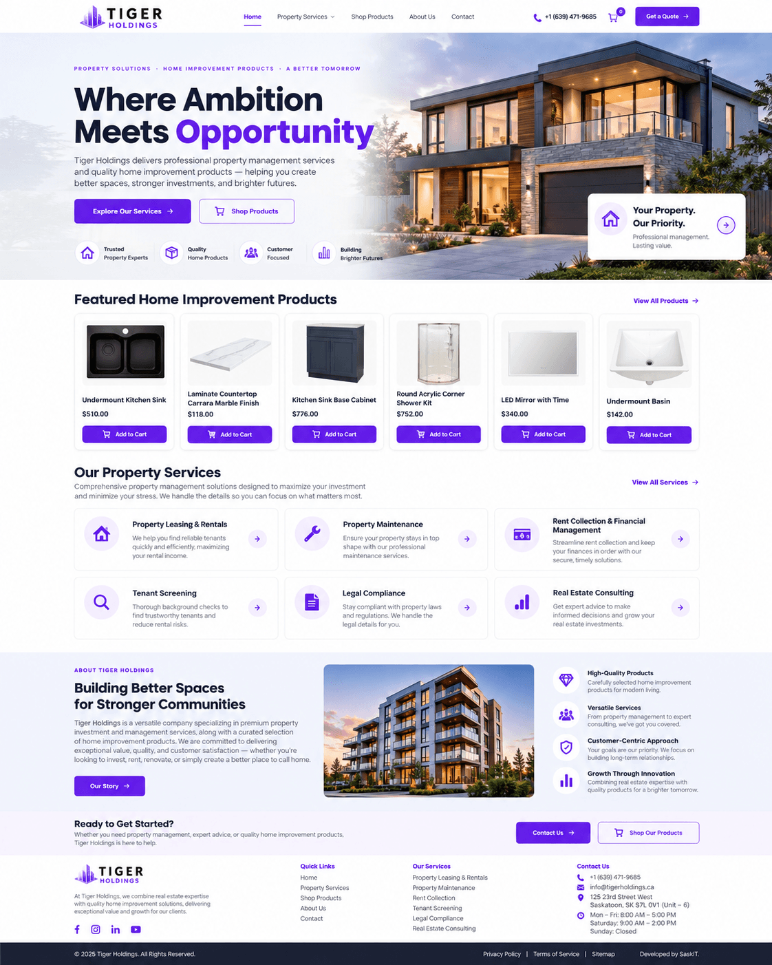Tiger Holdings website screenshot